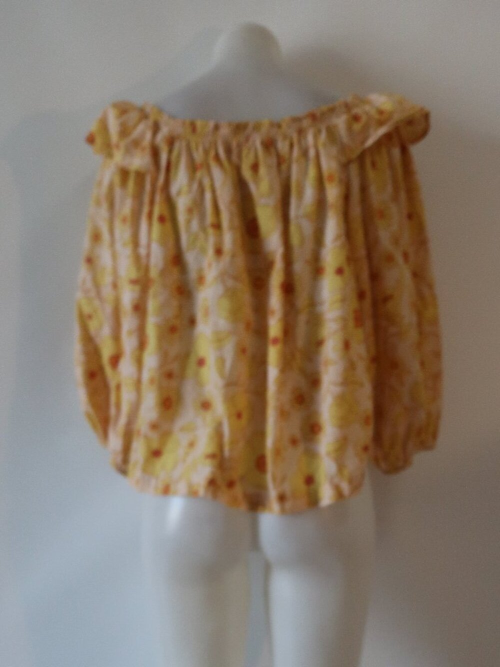 Womens Free People Yellow (Item- 4) Miss Daisy Cotton Floral Print Top S - Picture 9 of 12
